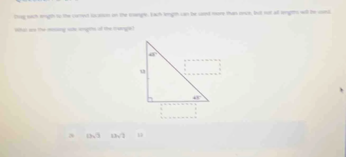 drag each length to the correct location on the triangle. each length c…