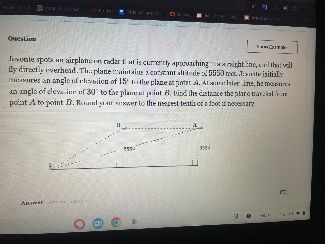 question jevonte spots an airplane on radar that is currently approachi…