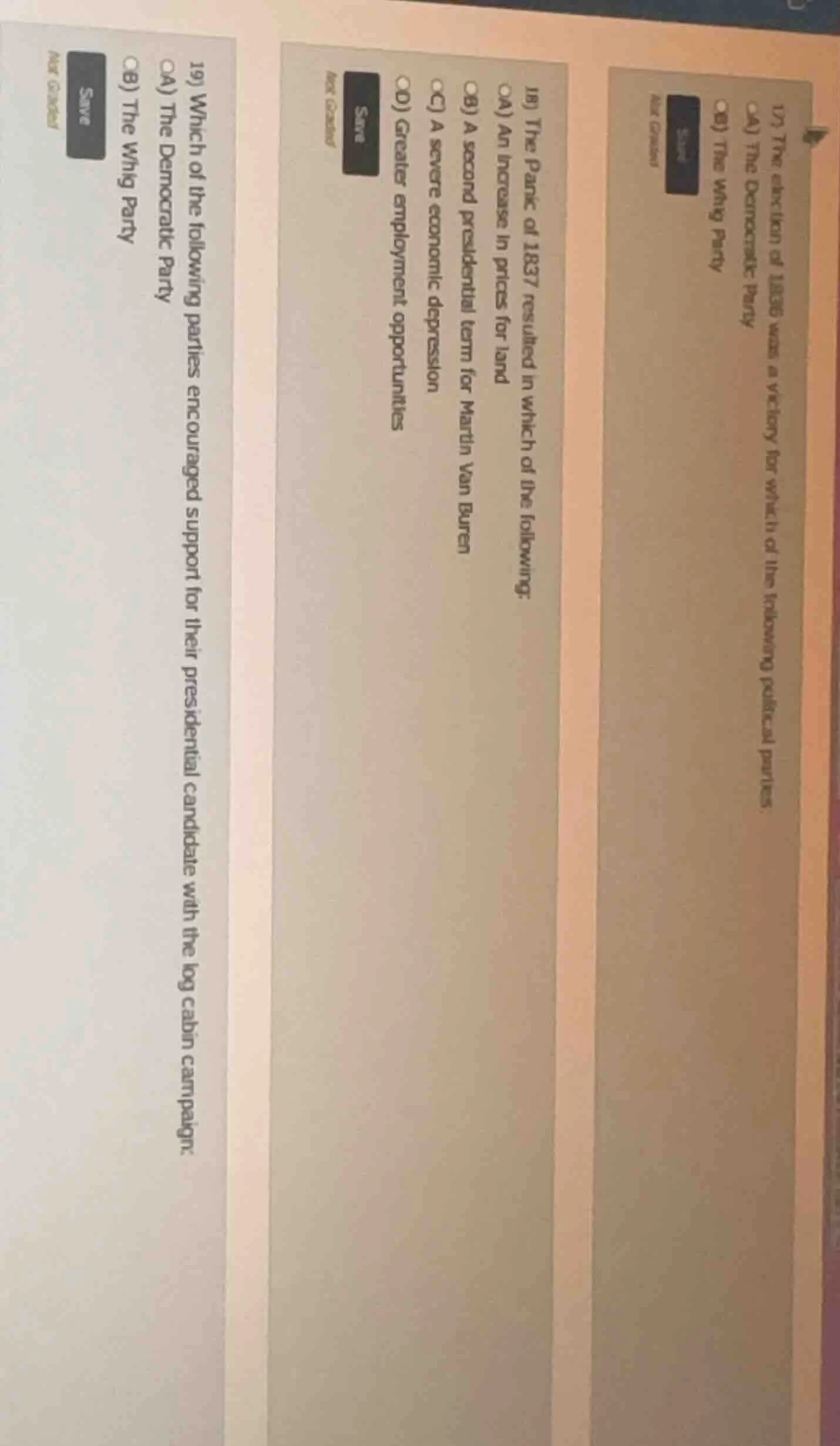 17) the election of 1836 was a victory for which of the following polit…