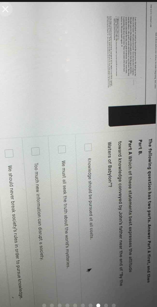 the following question has two parts. answer part a first, and then par…