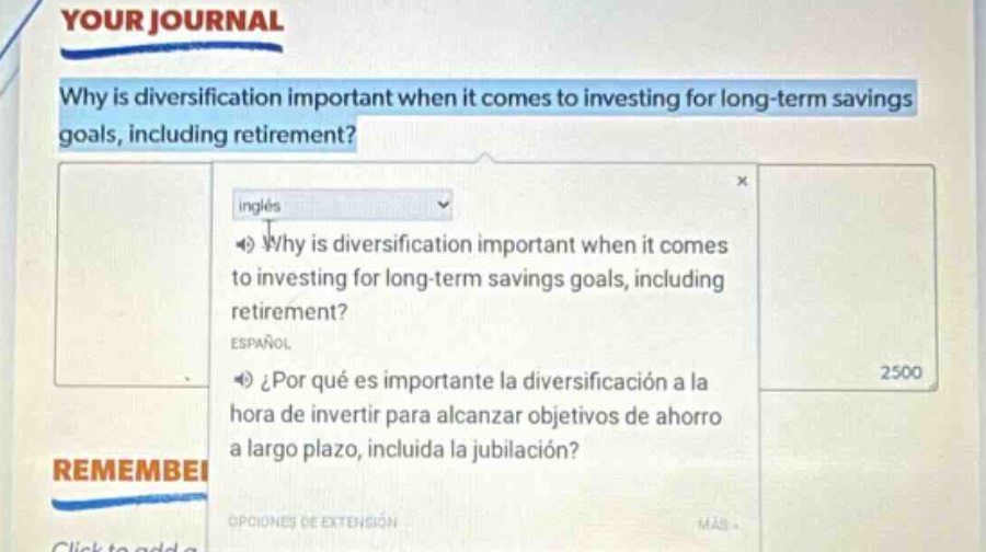 your journal why is diversification important when it comes to investin…