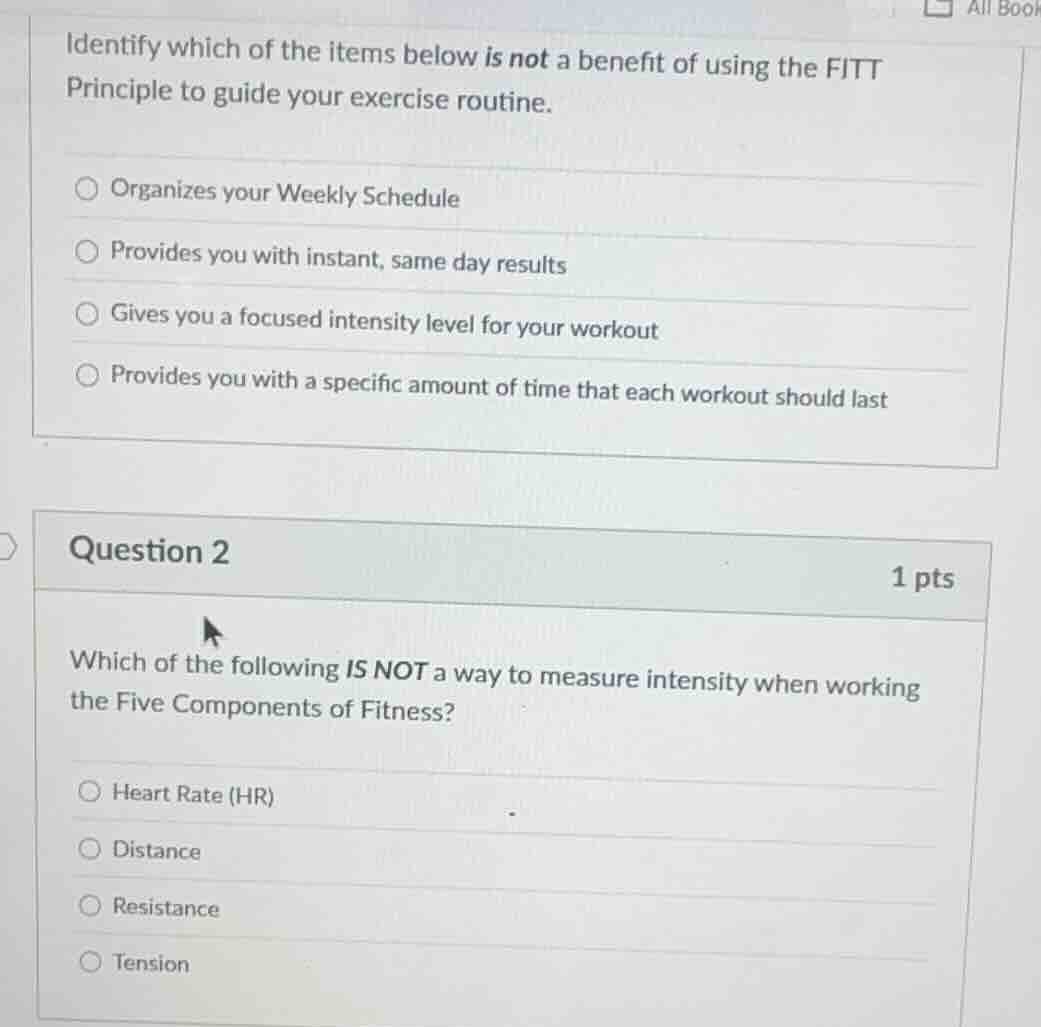 identify which of the items below is not a benefit of using the fitt pr…