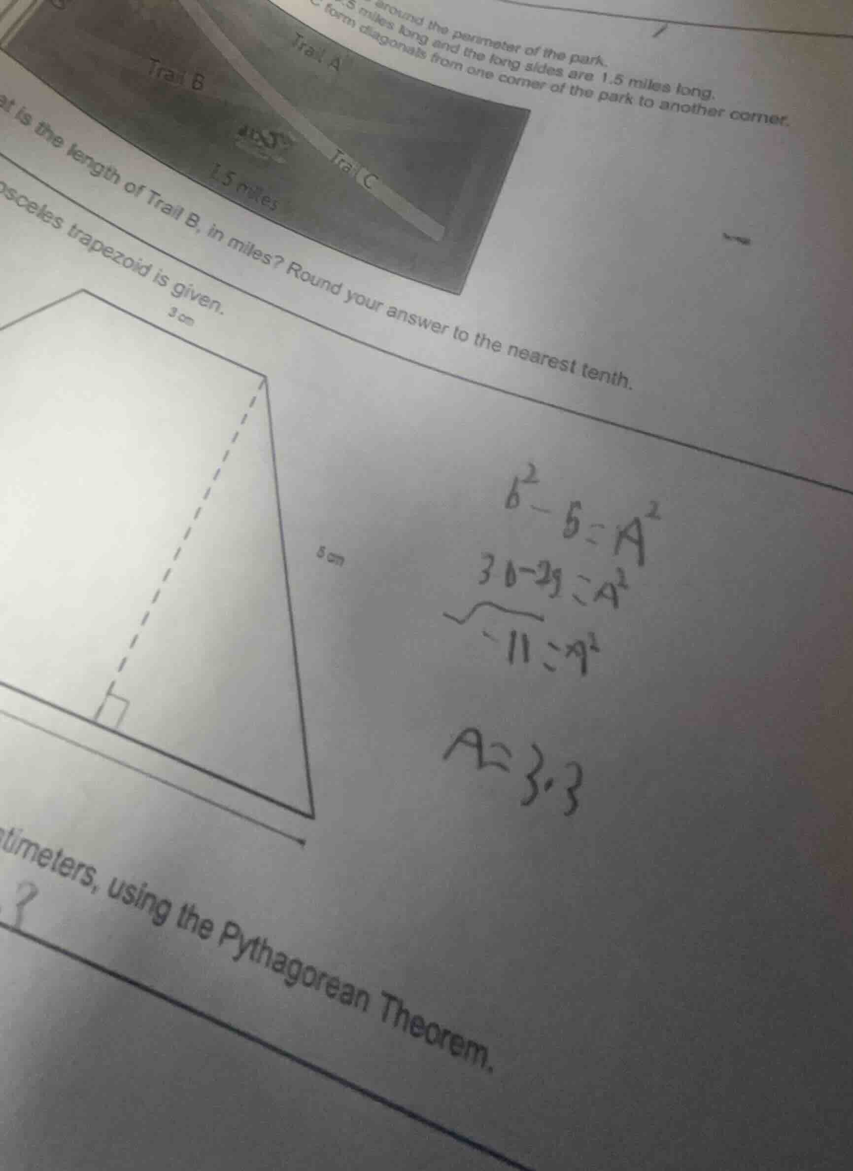 around the perimeter of the park.5 miles long and the long sides are 1.…