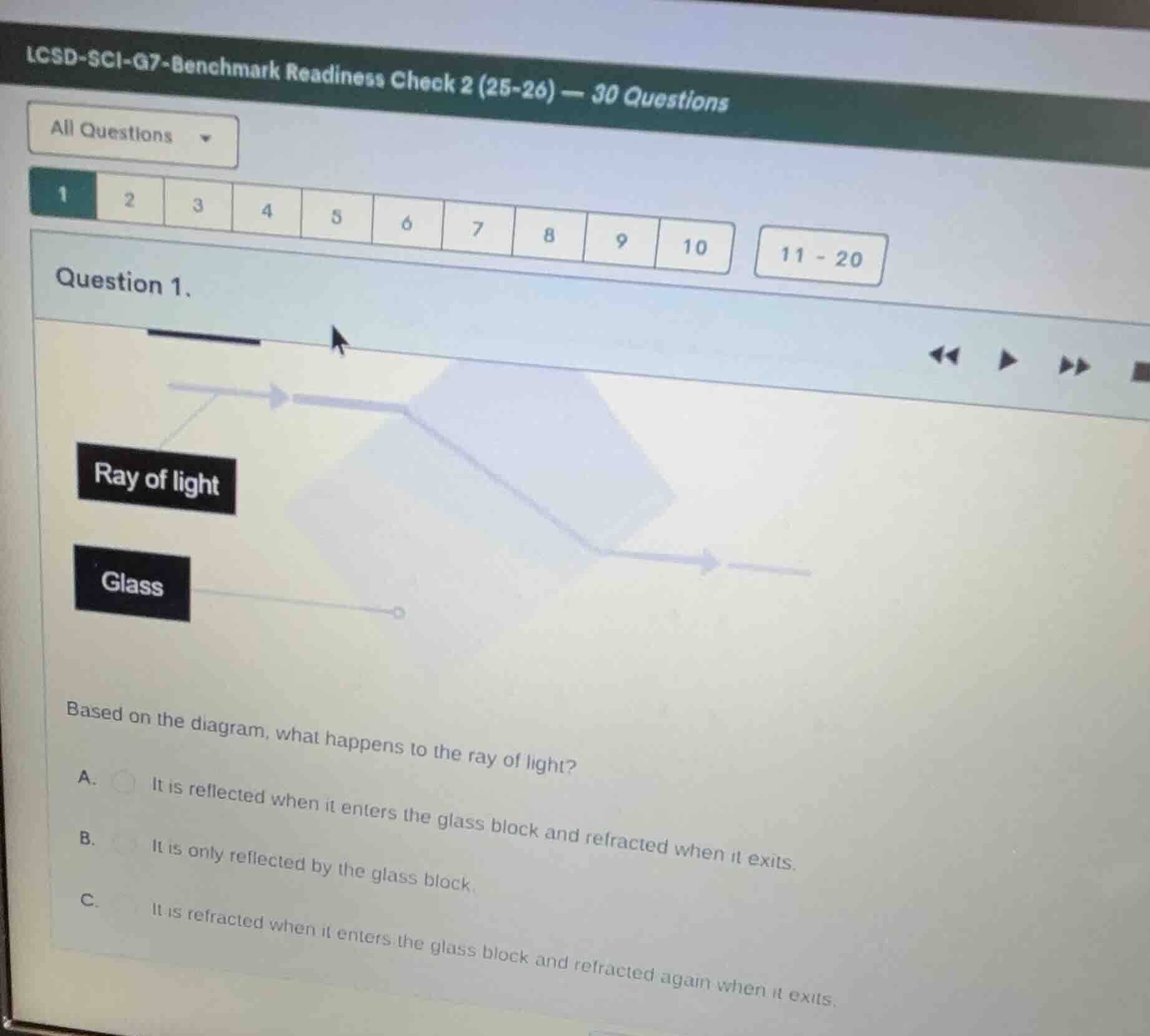 lcsd-sci-g7-benchmark readiness check 2 (25-26) — 30 questions all ques…
