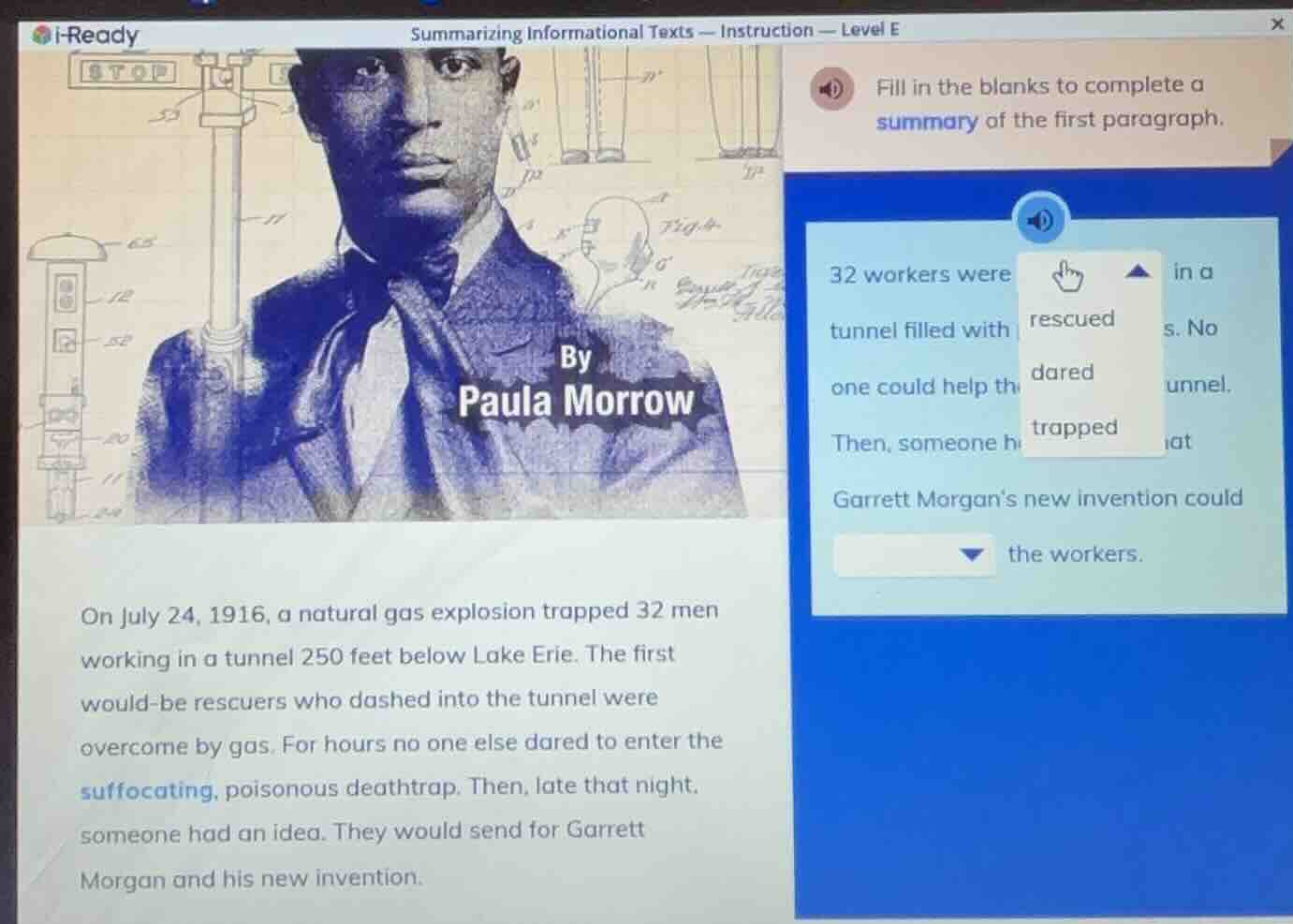 summarizing informational texts — instruction — level e fill in the bla…