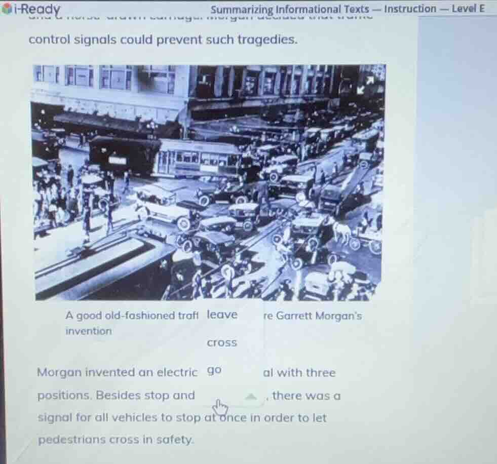 summarizing informational texts — instruction — level e control signals…