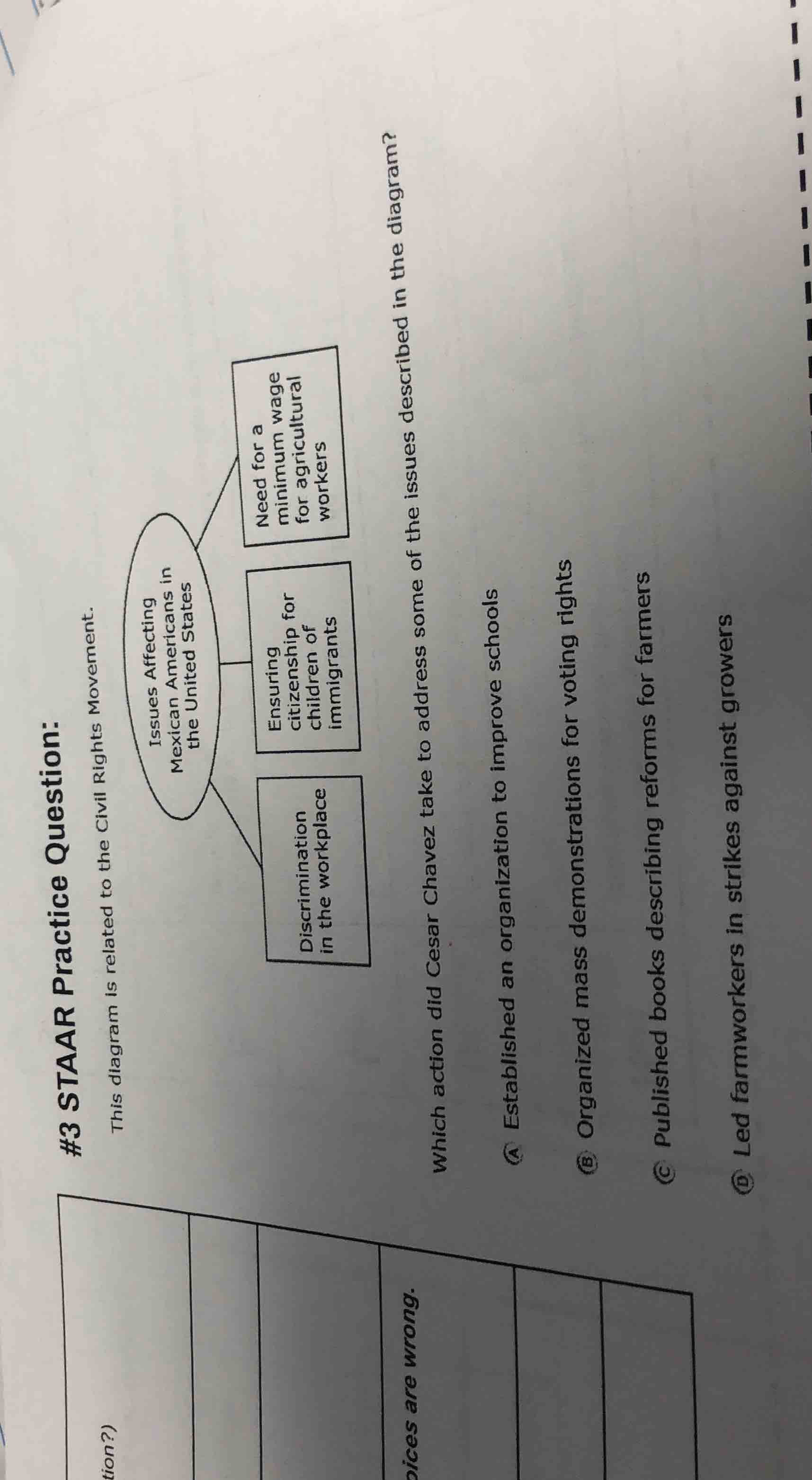 #3 staar practice question:this diagram is related to the civil rights …