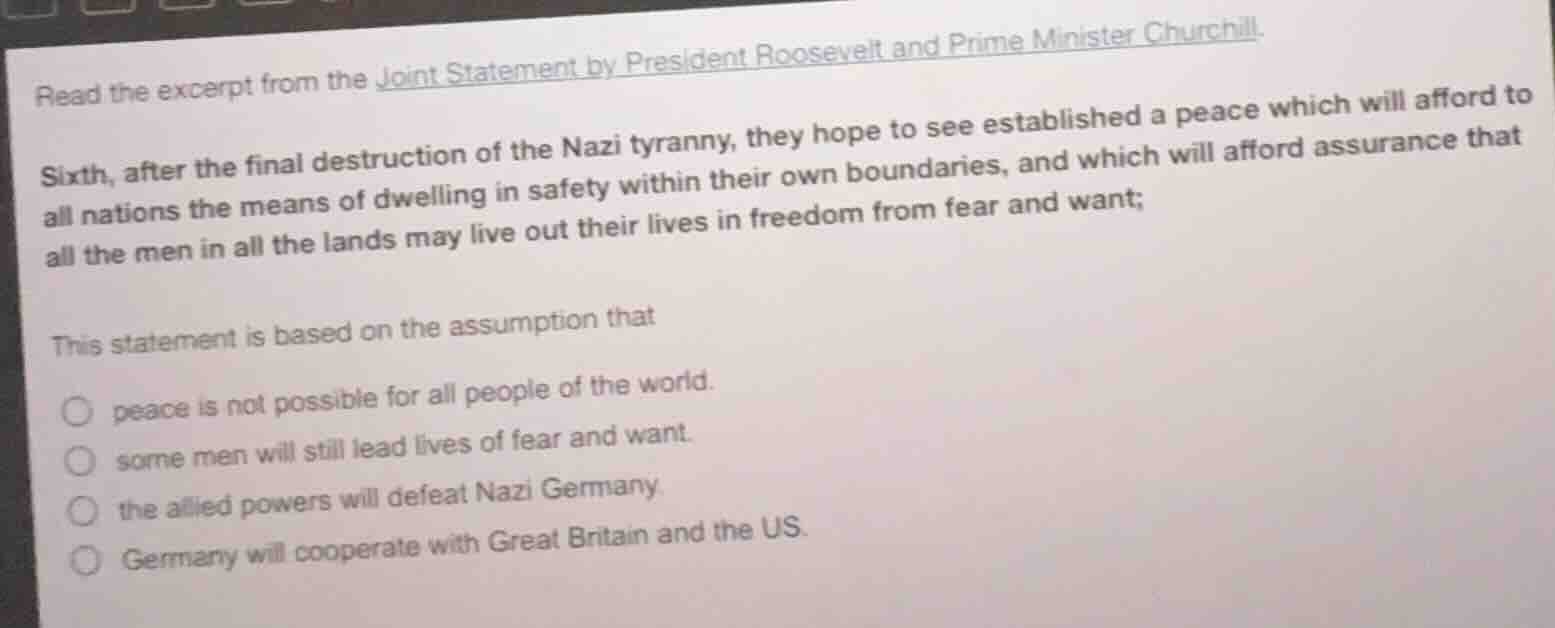 read the excerpt from the joint statement by president roosevelt and pr…