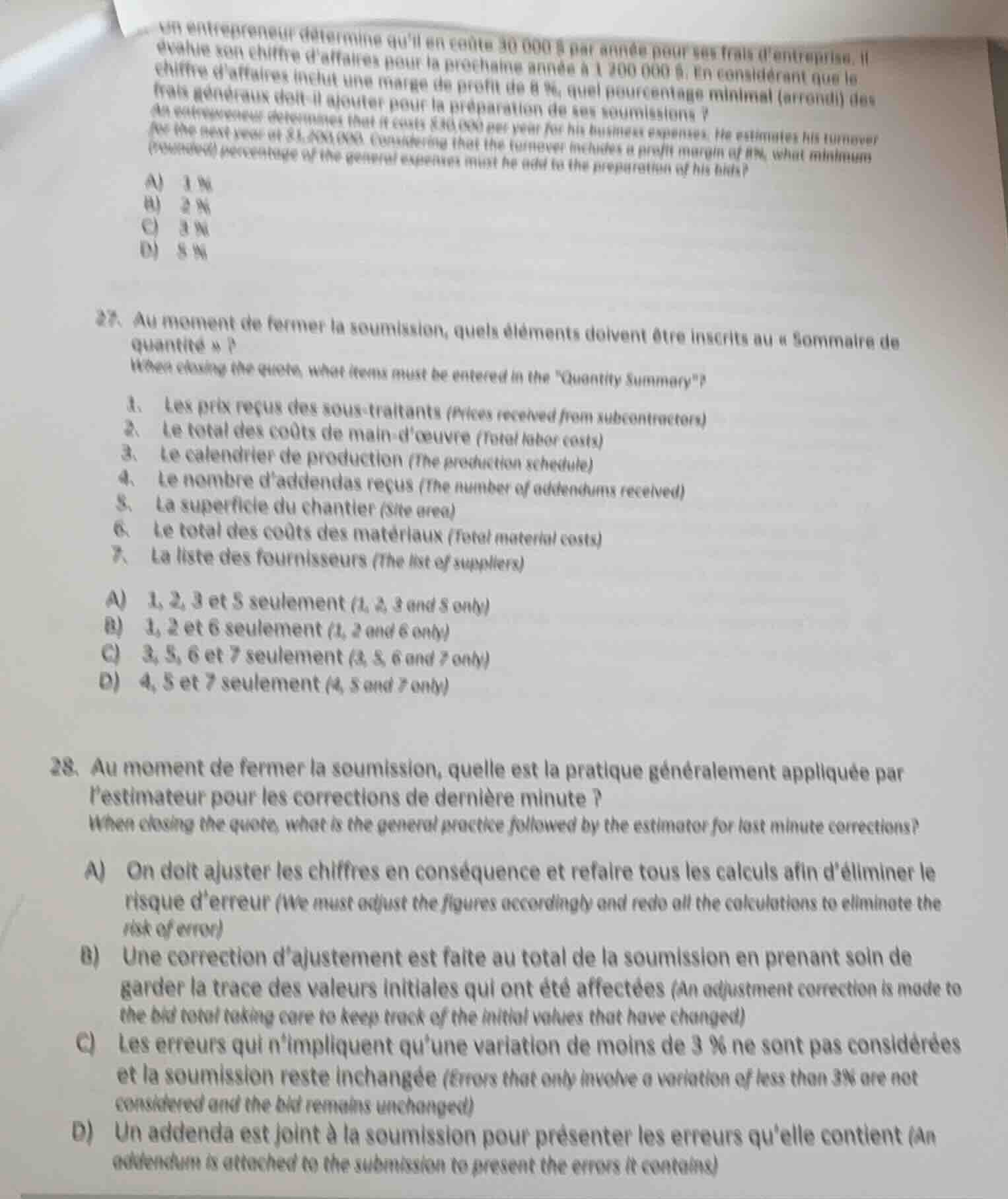 un entrepreneur détermine quil en coûte 30 000 $ par année pour ses fra…
