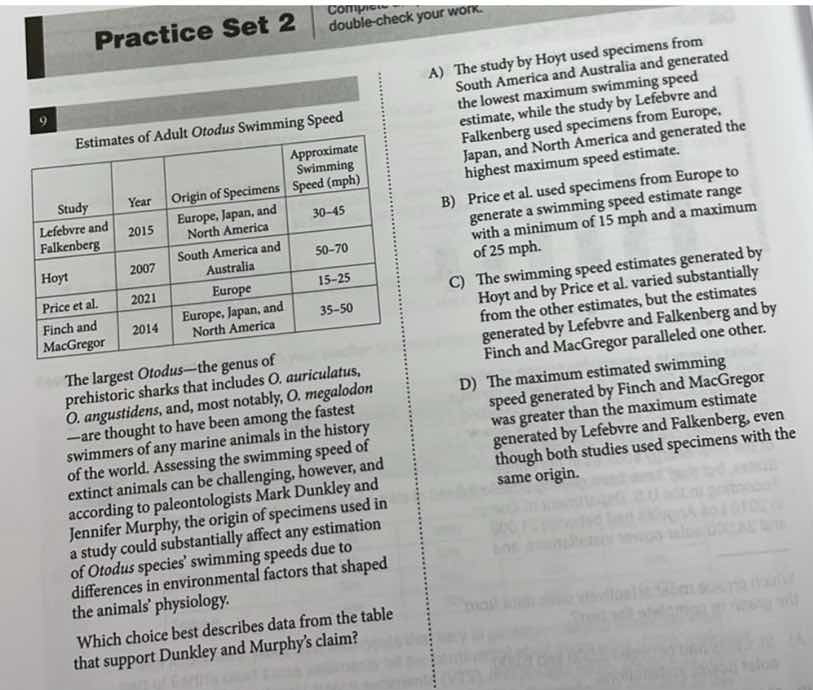 practice set 2 double-check your work. 9 estimates of adult otodus swim…