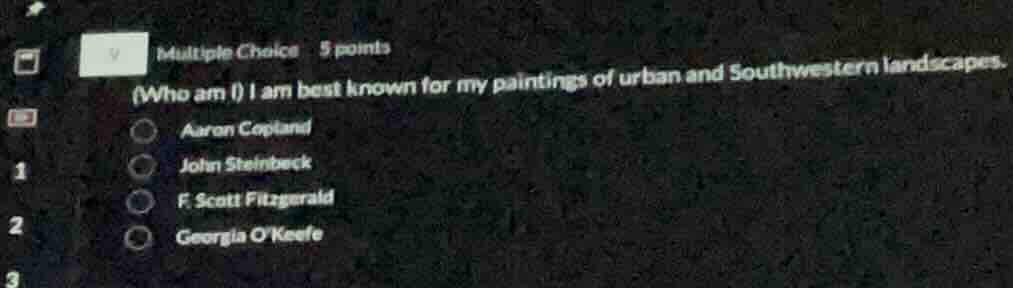 multiple choice 5 points (who am i) i am best known for my paintings of…