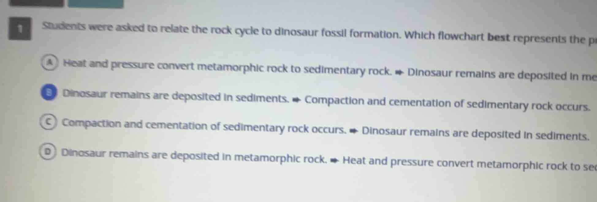 1 students were asked to relate the rock cycle to dinosaur fossil forma…