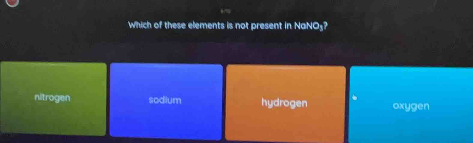 which of these elements is not present in $\text{nano}_3$? nitrogen sod…