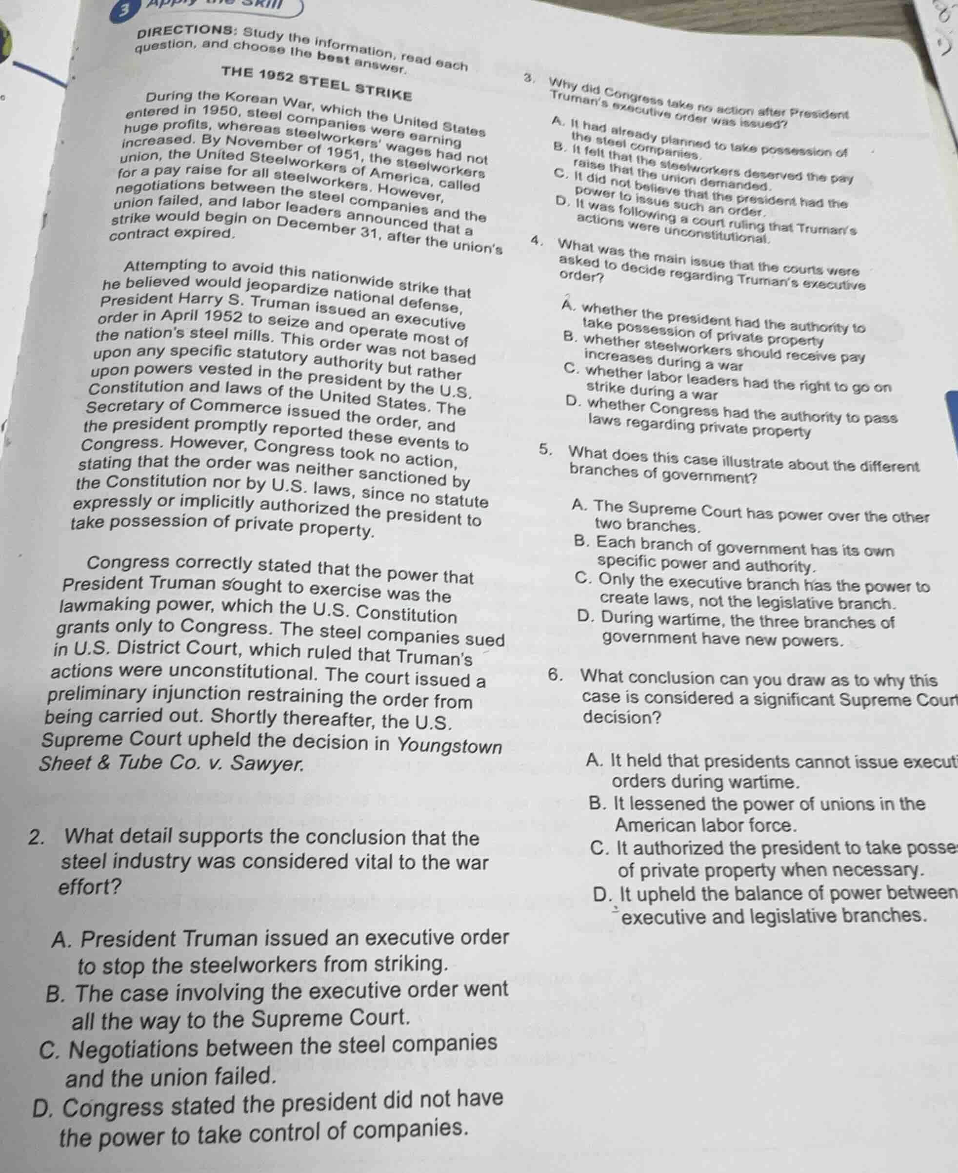 3 apply the skilldirections: study the information, read each question,…