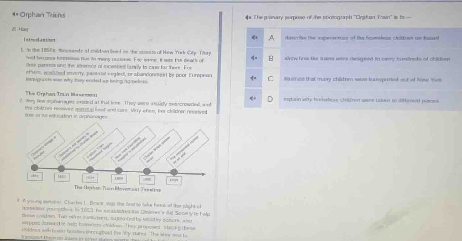 ** orphan trains b. haq introduction 1. in the 1850s, thousands of chil…
