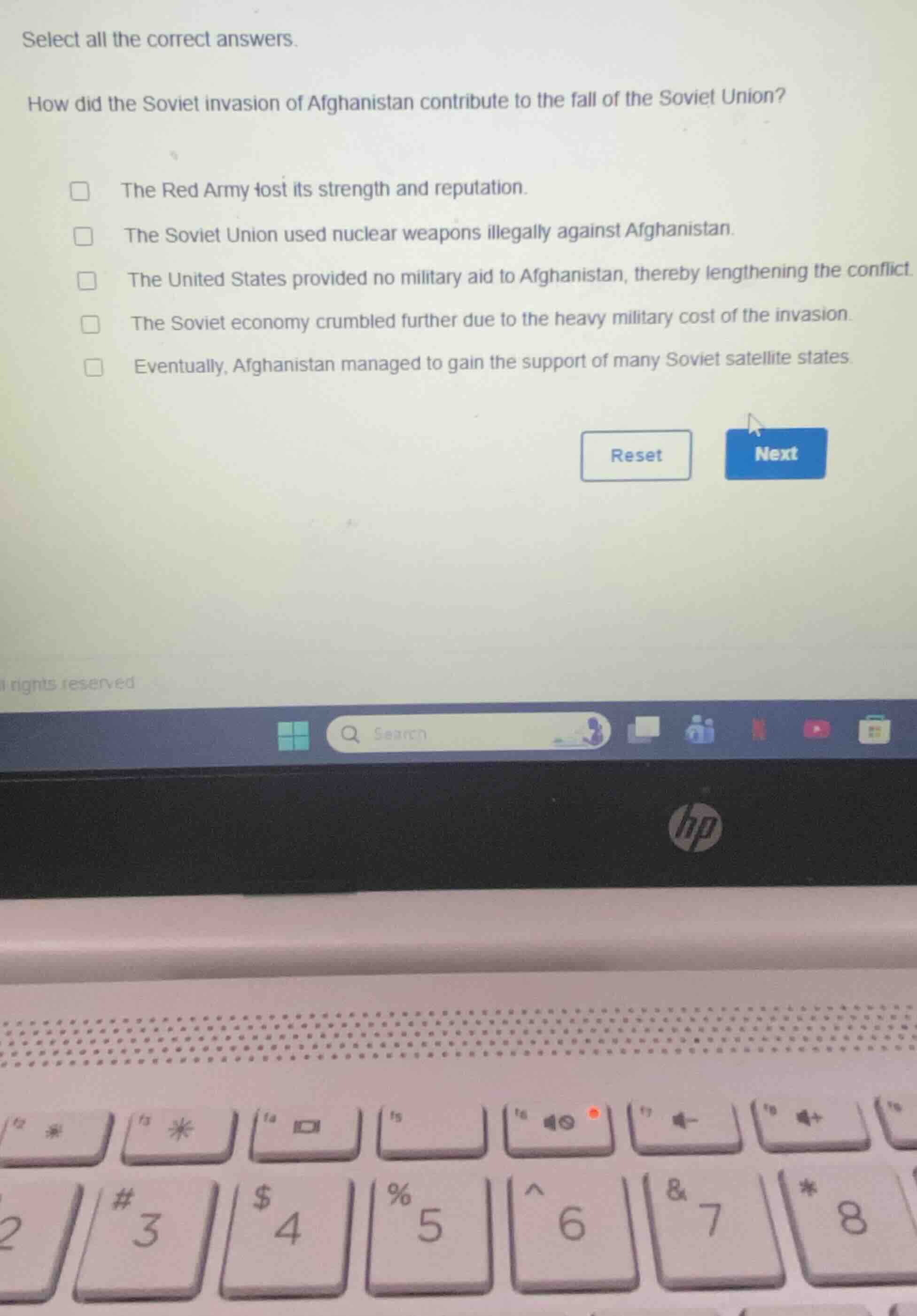 select all the correct answers. how did the soviet invasion of afghanis…