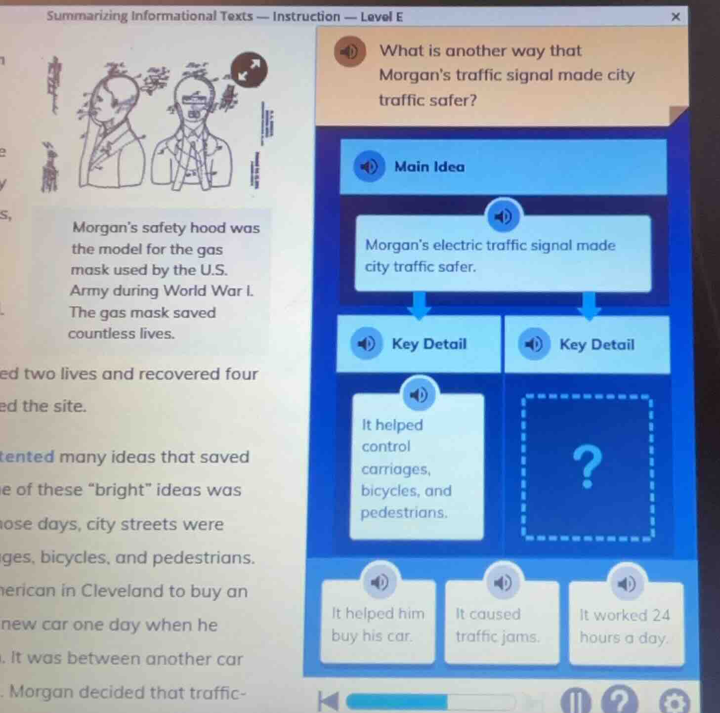 summarizing informational texts — instruction — level e morgans safety …
