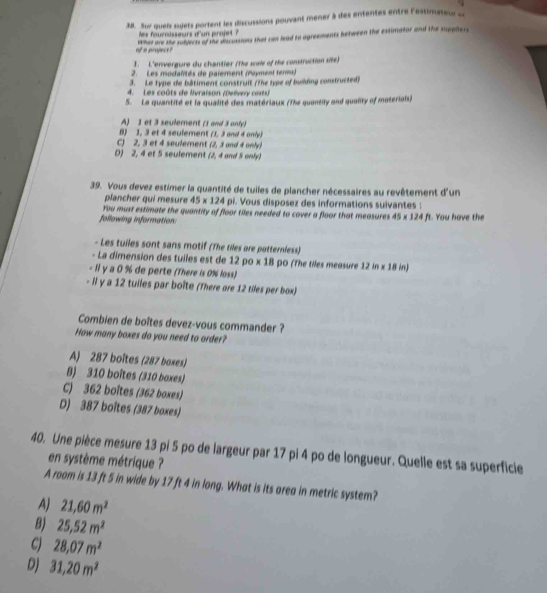 38. sur quels sujets portent les discussions pouvant mener à des entent…