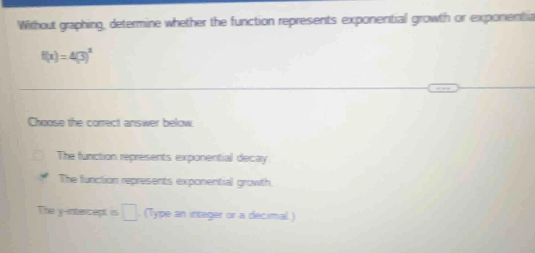 without graphing, determine whether the function represents exponential…
