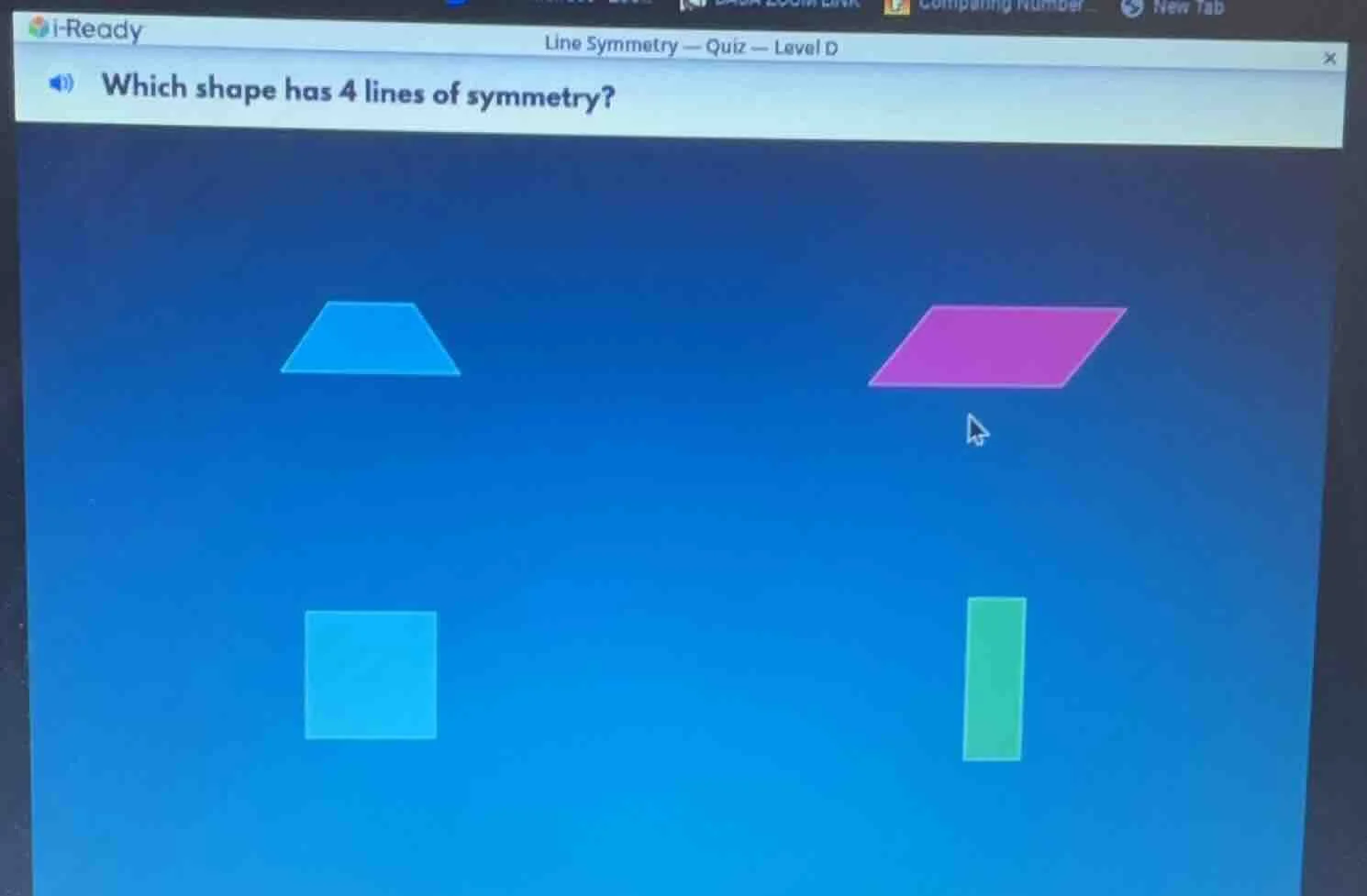 line symmetry — quiz — level d which shape has 4 lines of symmetry?