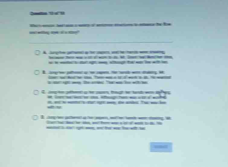 question 11 of 30 which revision best uses a variety of sentence struct…