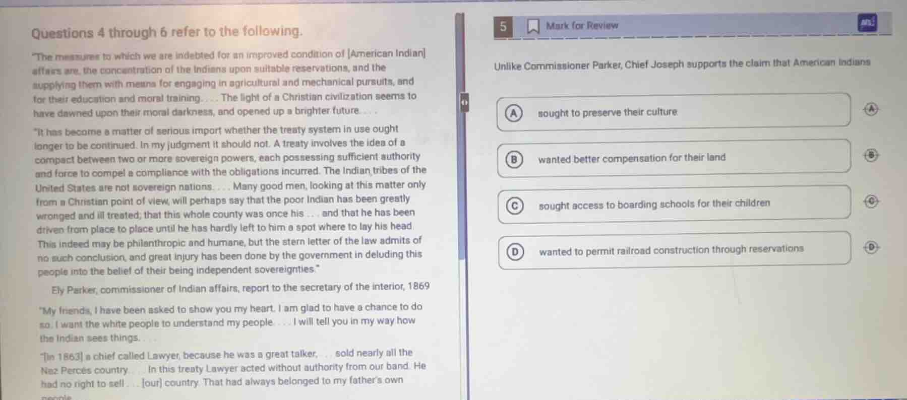 questions 4 through 6 refer to the following.\the measures to which we …