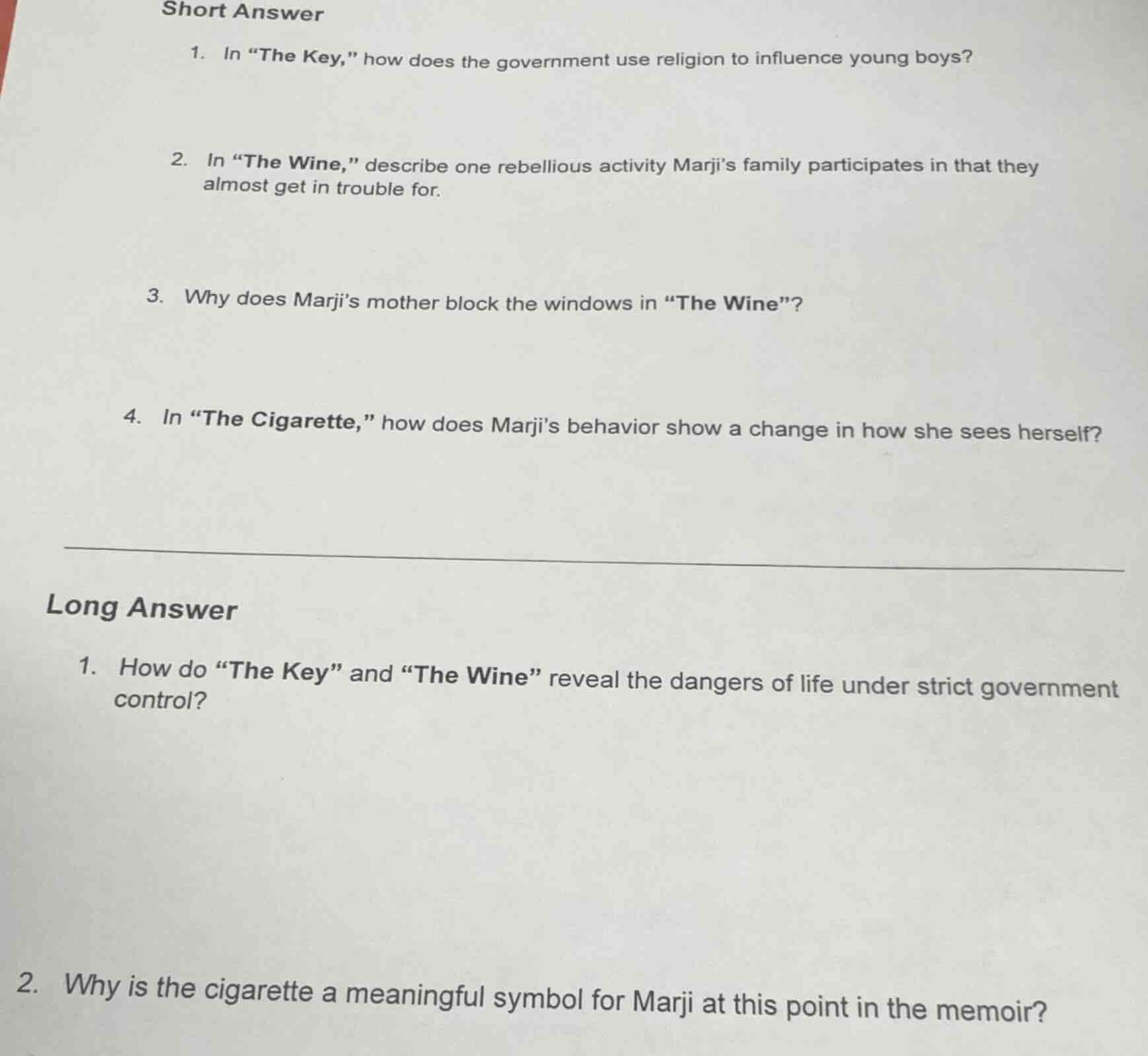 short answer 1. in \the key,\ how does the government use religion to i…