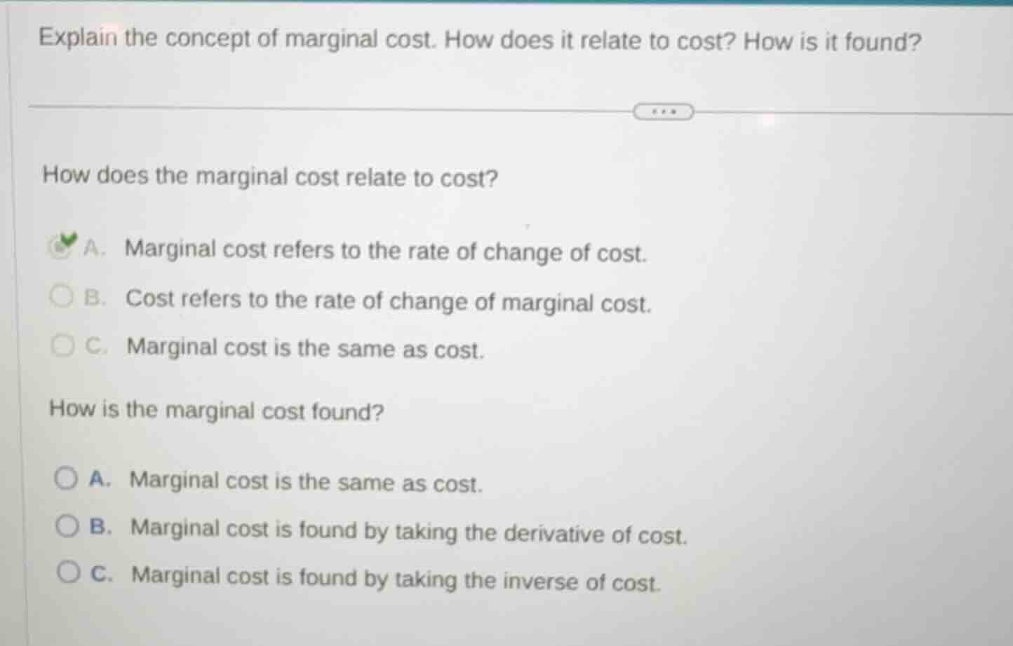 explain the concept of marginal cost. how does it relate to cost? how i…
