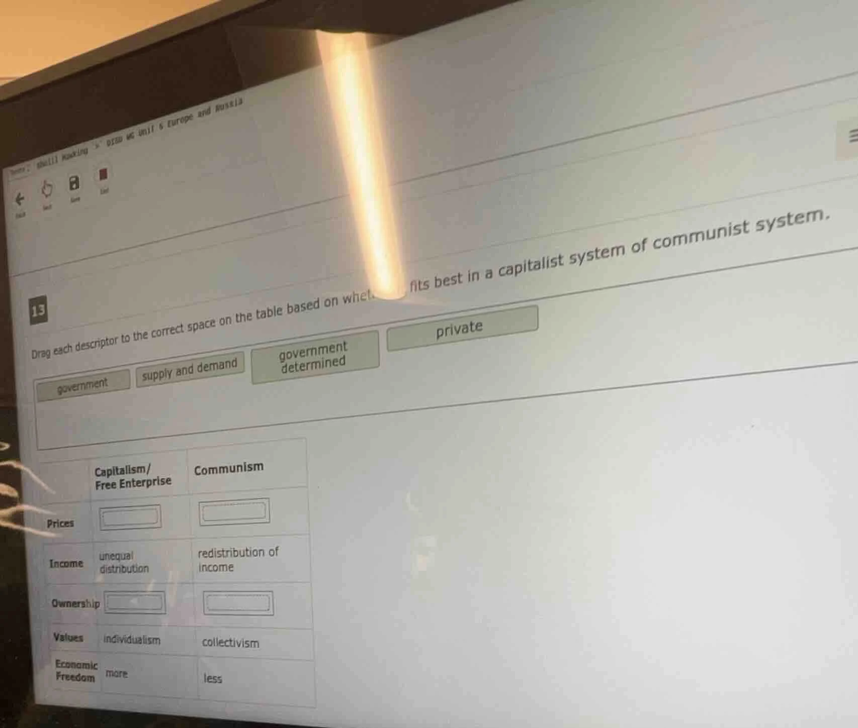 13 drag each descriptor to the correct space on the table based on whet…