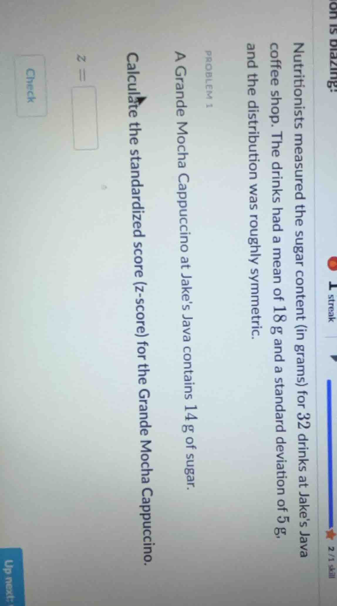 problem 1 nutritionists measured the sugar content (in grams) for 32 dr…