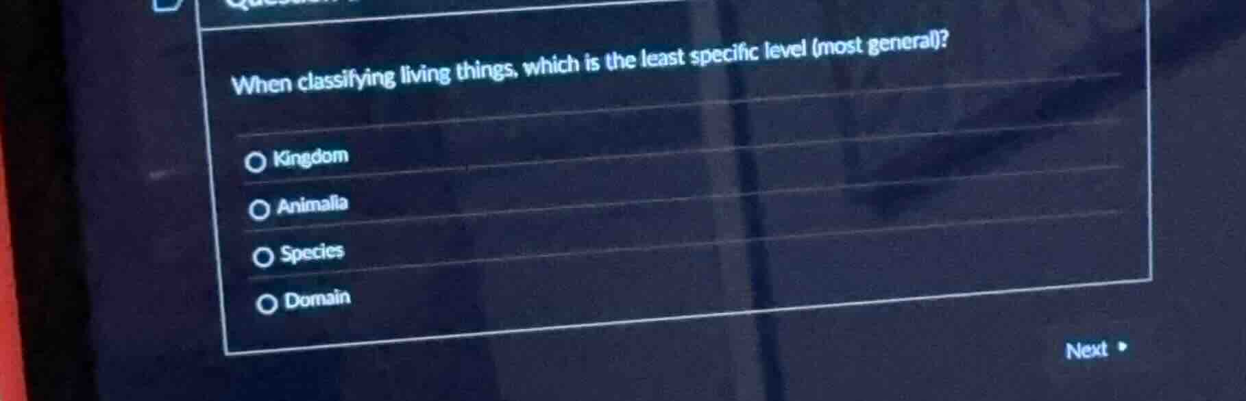 when classifying living things, which is the least specific level (most…