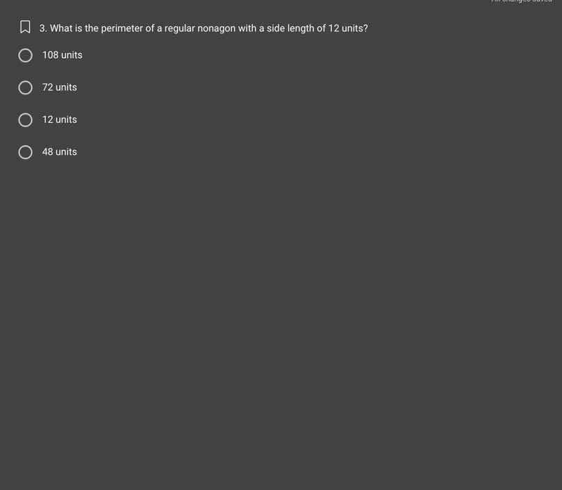 3. what is the perimeter of a regular nonagon with a side length of 12 …
