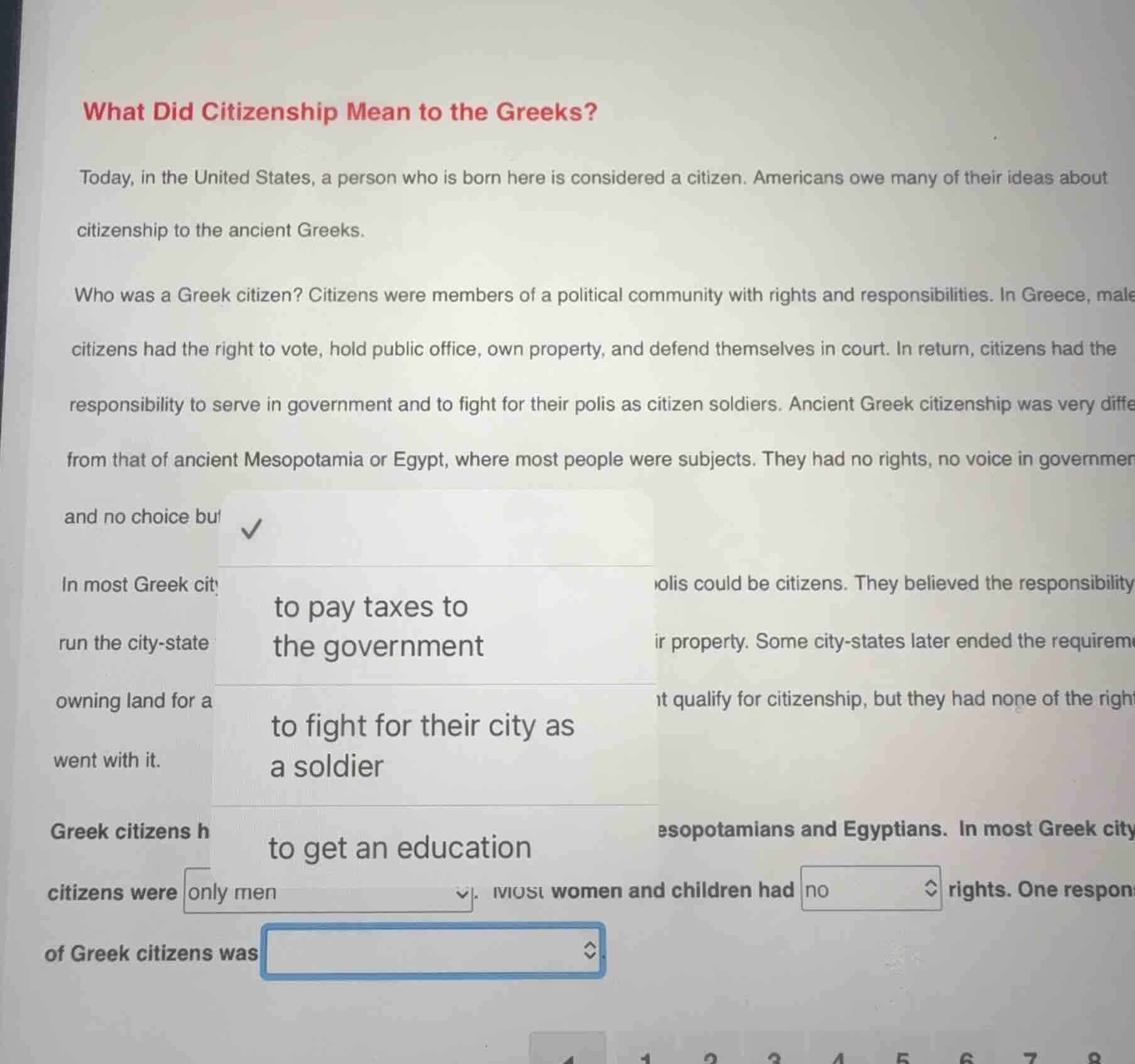 what did citizenship mean to the greeks? today, in the united states, a…