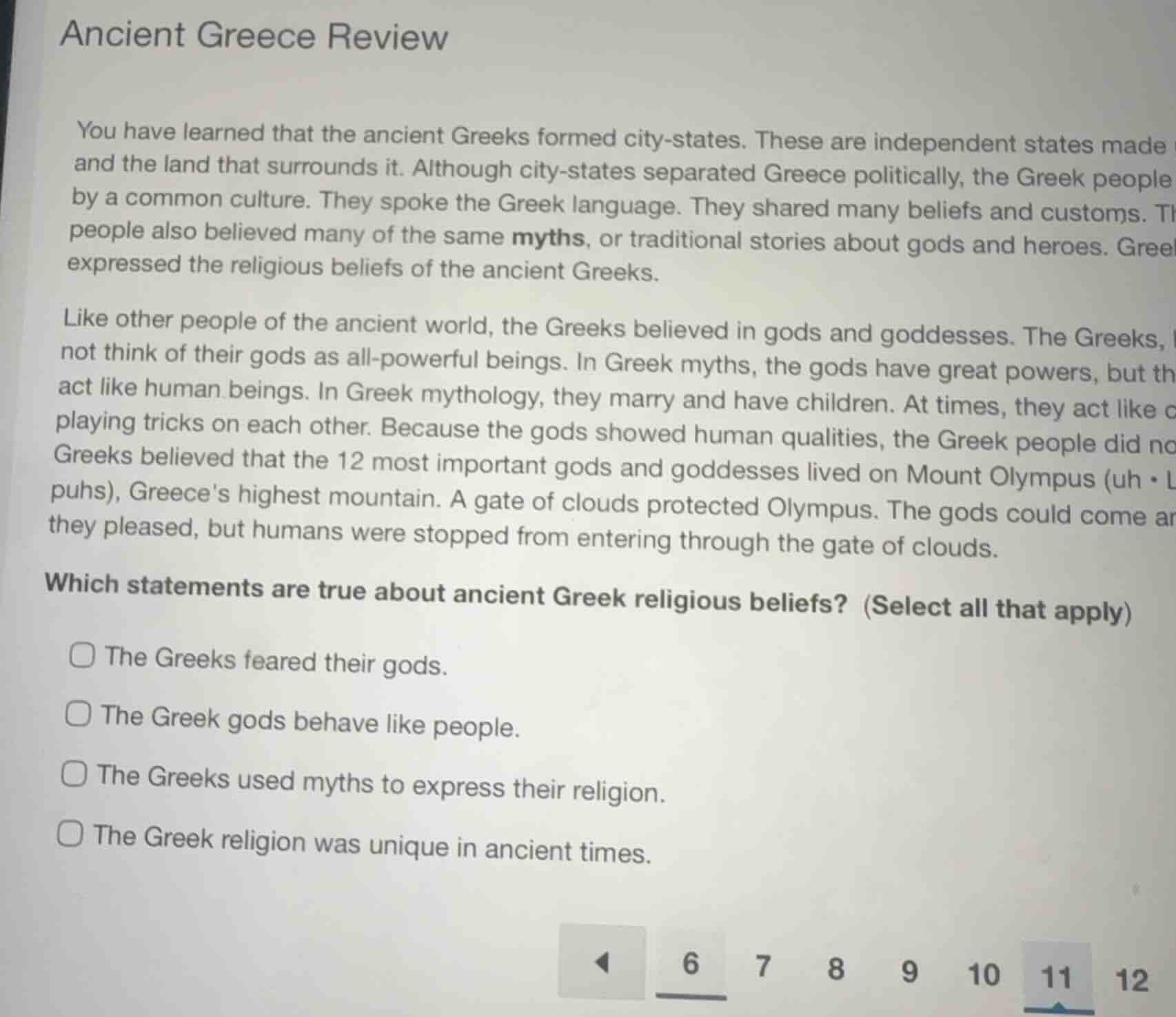 ancient greece review you have learned that the ancient greeks formed c…