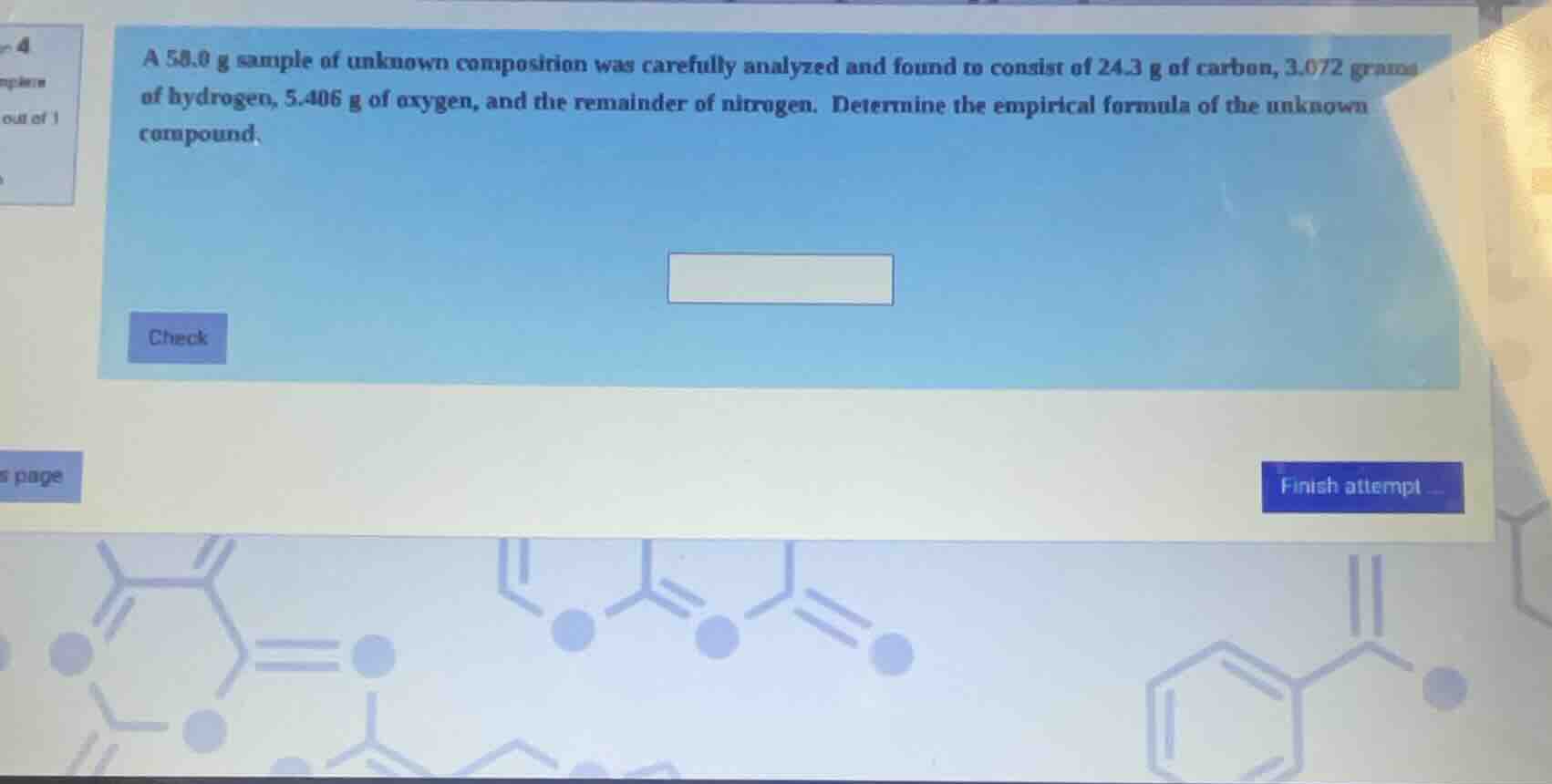 a 58.0 g sample of unknown composition was carefully analyzed and found…