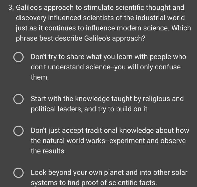 3. galileos approach to stimulate scientific thought and discovery infl…