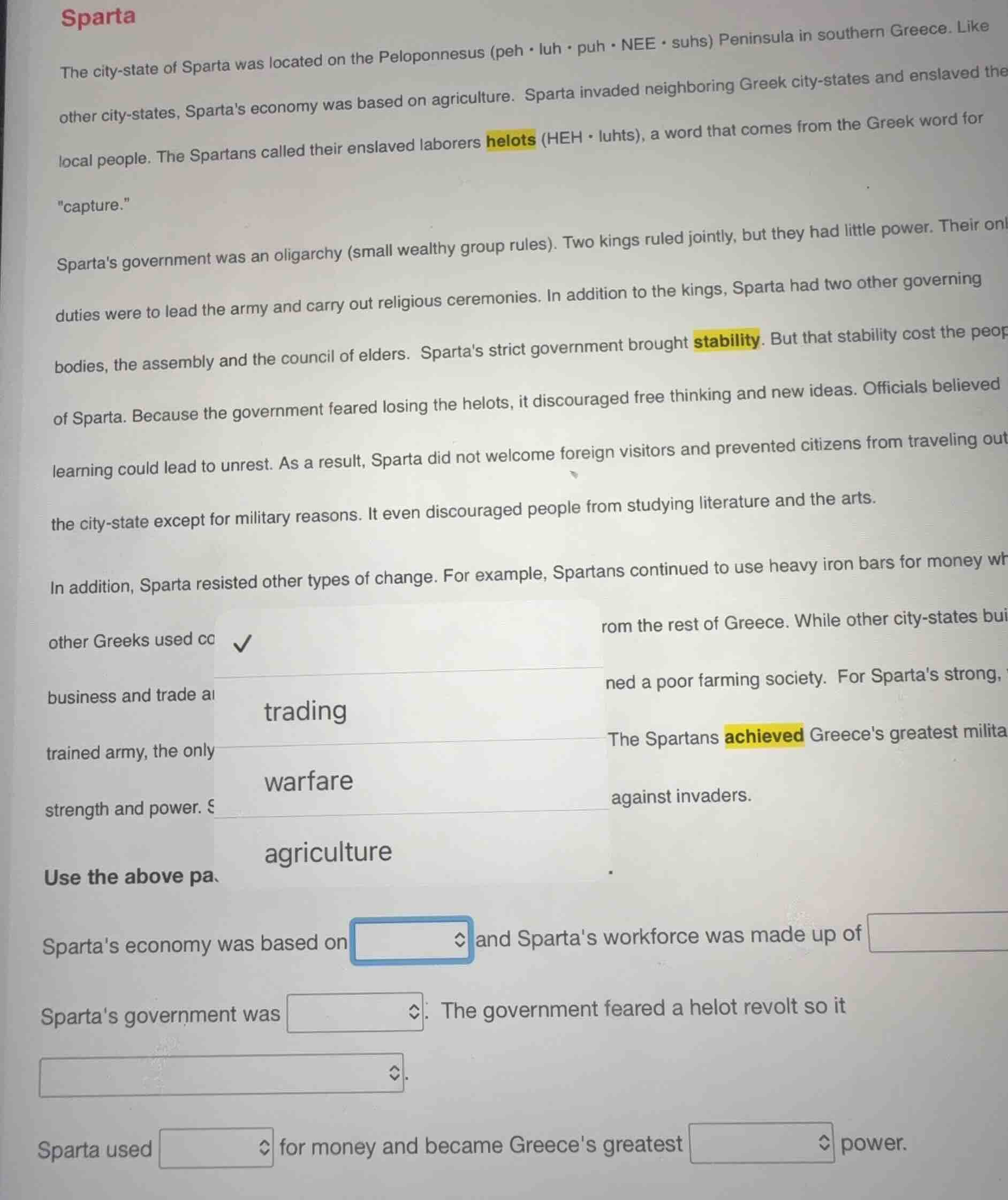 sparta the city-state of sparta was located on the peloponnesus (peh · …