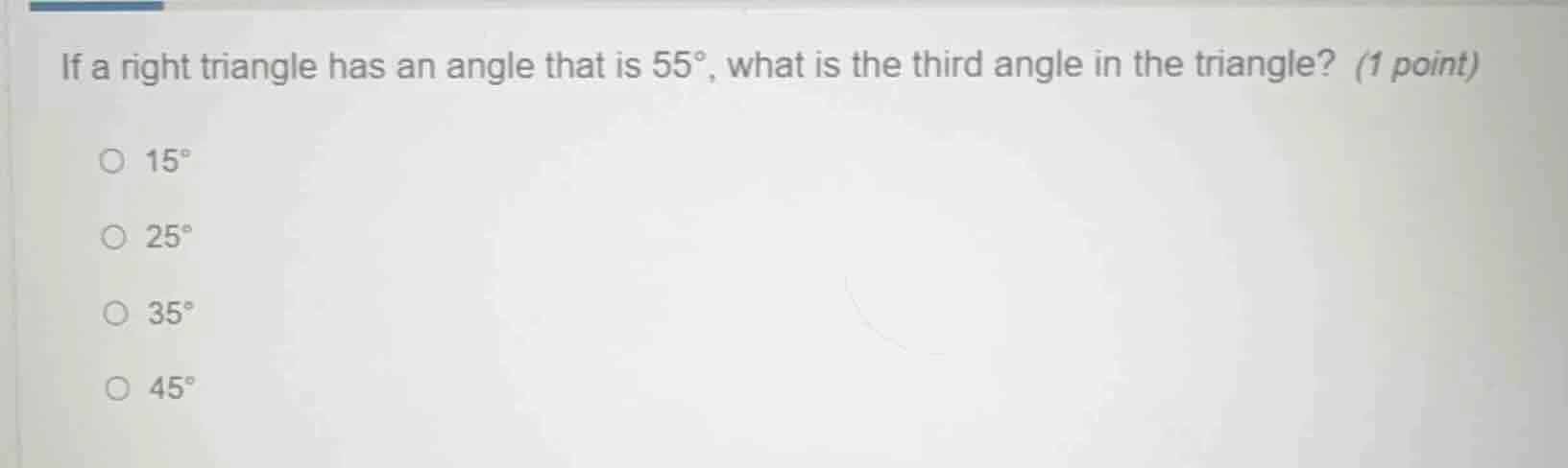 if a right triangle has an angle that is $55^\\circ$, what is the third…