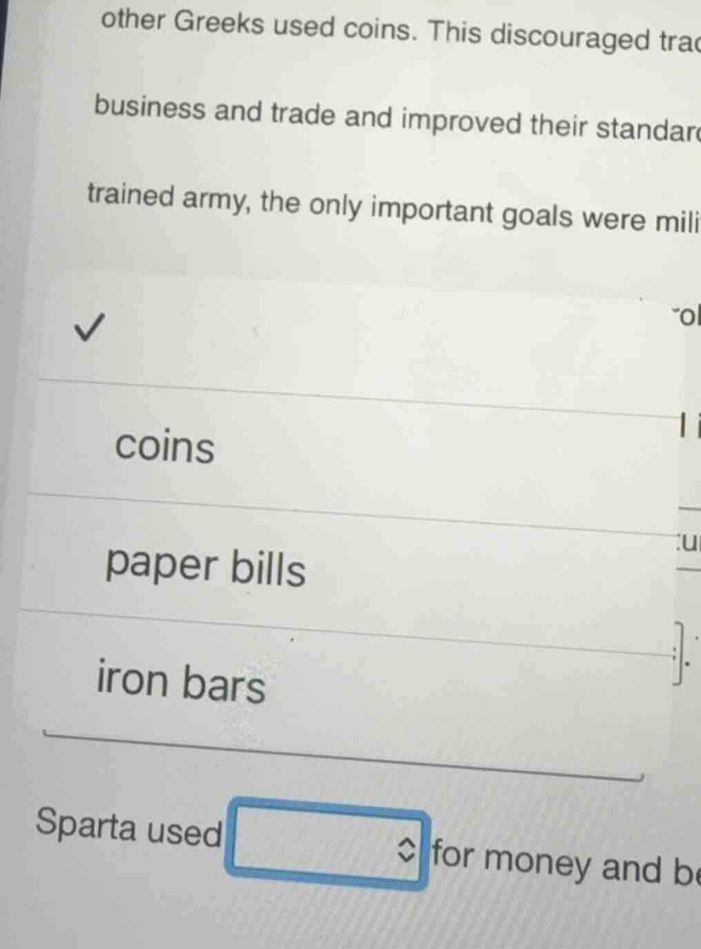 other greeks used coins. this discouraged trac business and trade and i…