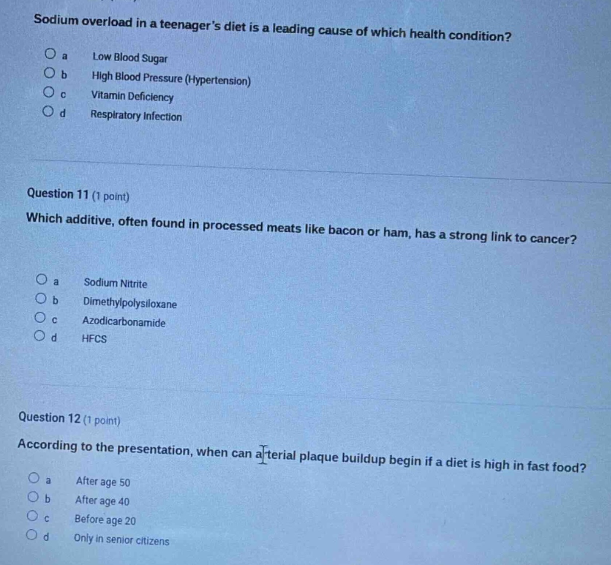 sodium overload in a teenagers diet is a leading cause of which health …