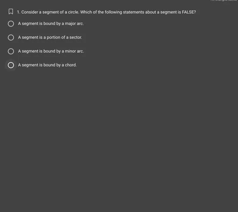 1. consider a segment of a circle. which of the following statements ab…