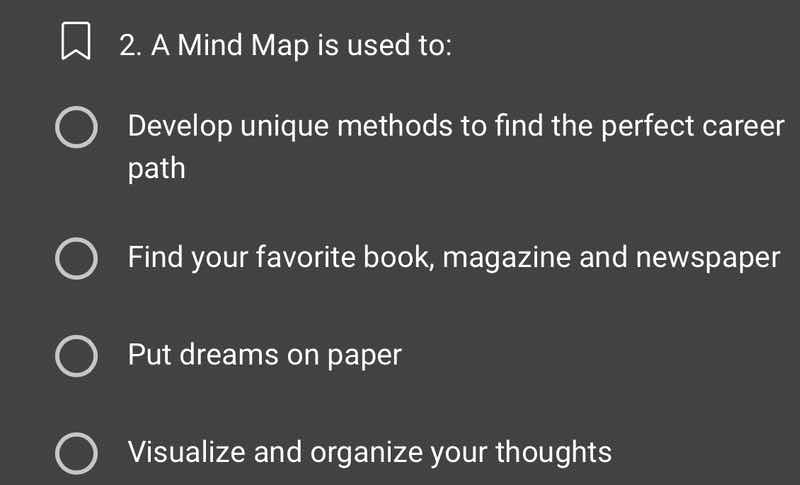 2. a mind map is used to: develop unique methods to find the perfect ca…