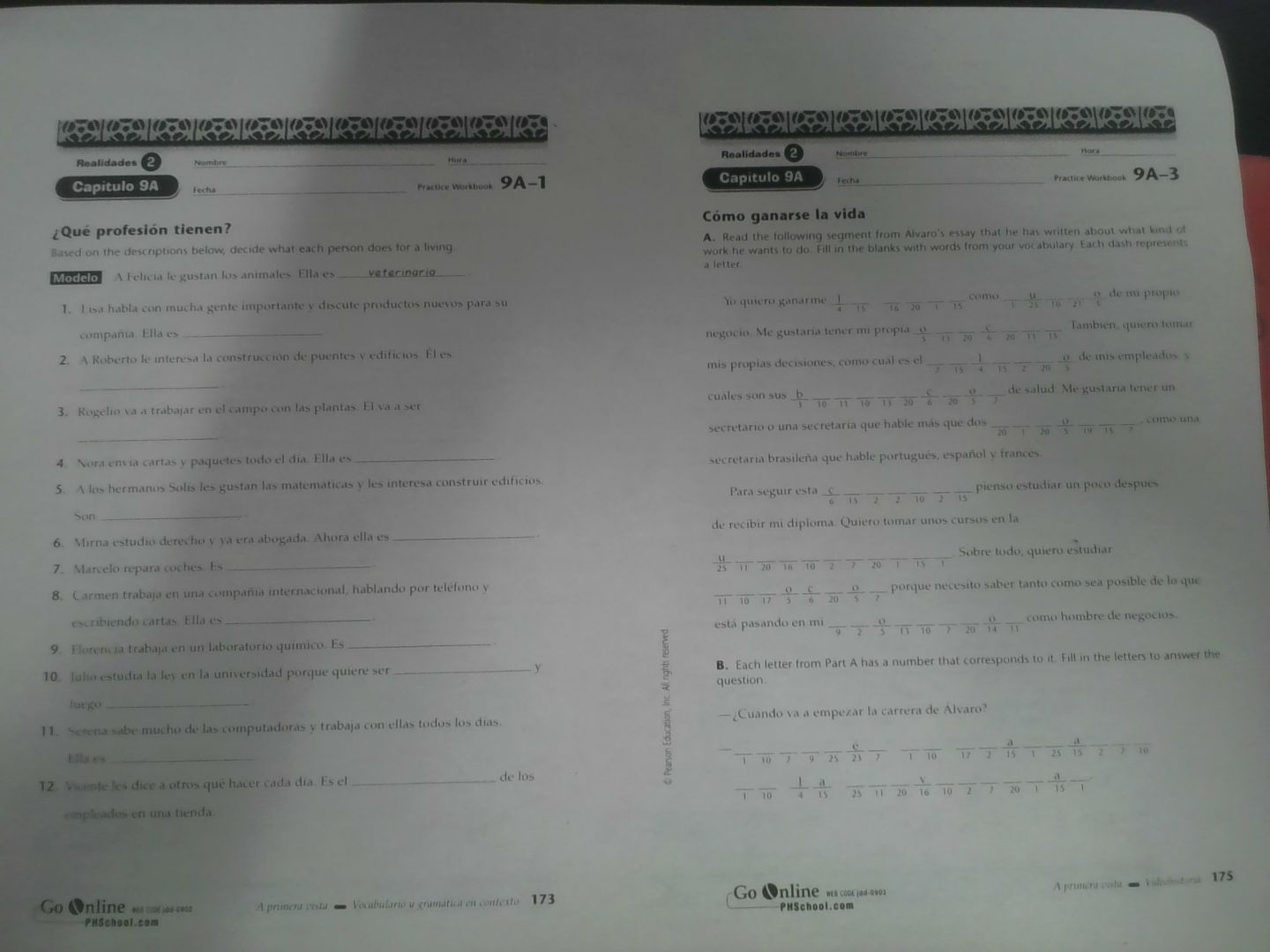 realidades 2 nombre hora capitulo 9a fecha practice workbook 9a-1 ¿qué …