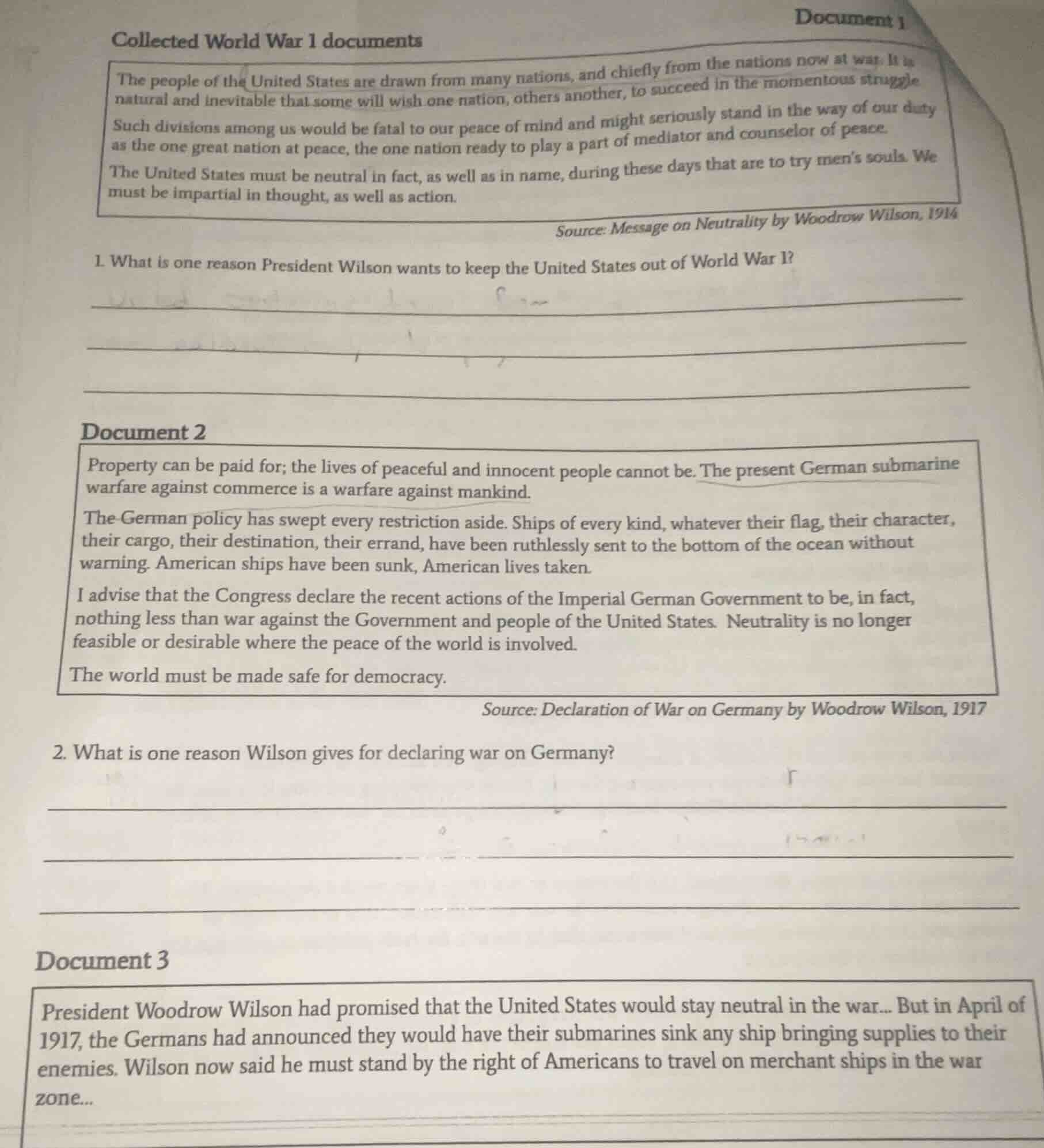 collected world war 1 documentsdocument 1the people of the united state…