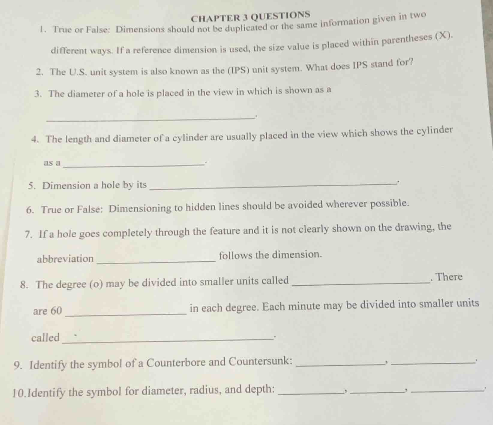 chapter 3 questions 1. true or false: dimensions should not be duplicat…