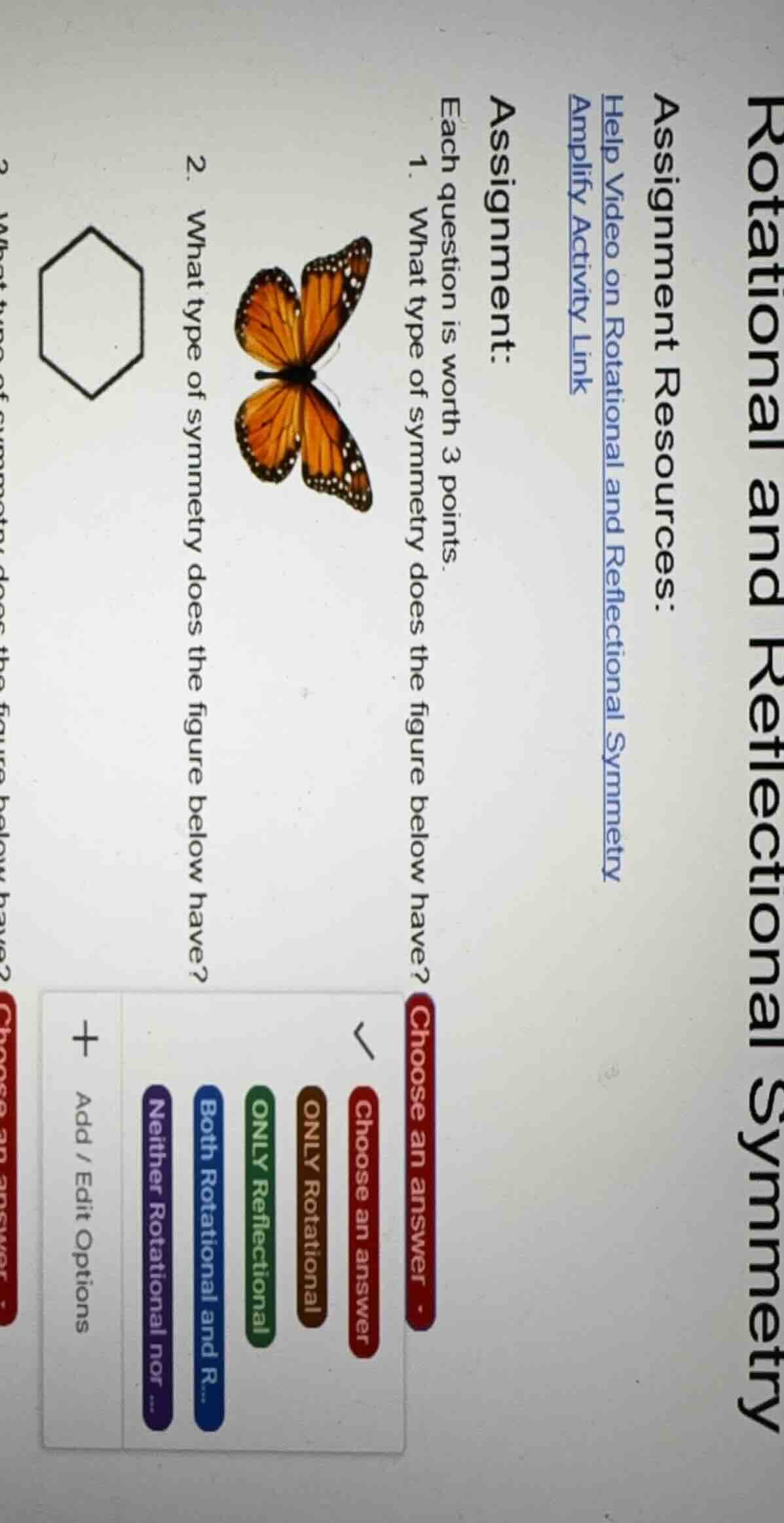 rotational and reflectional symmetry assignment resources: help video o…