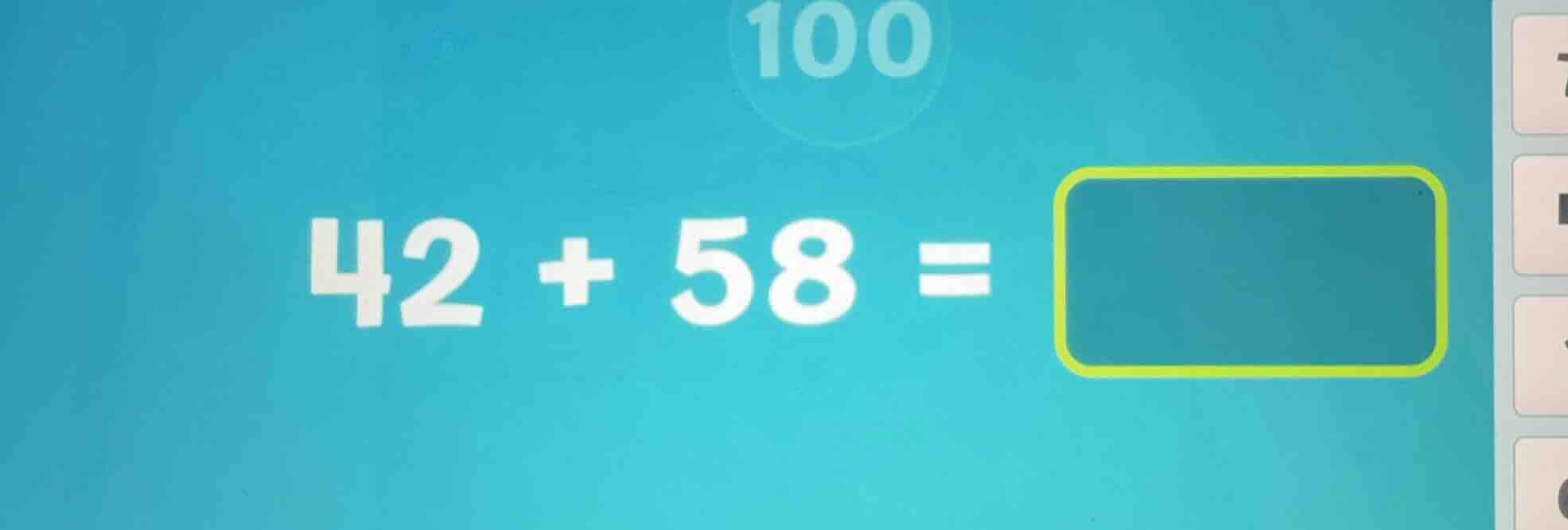$42 + 58 = \\square$