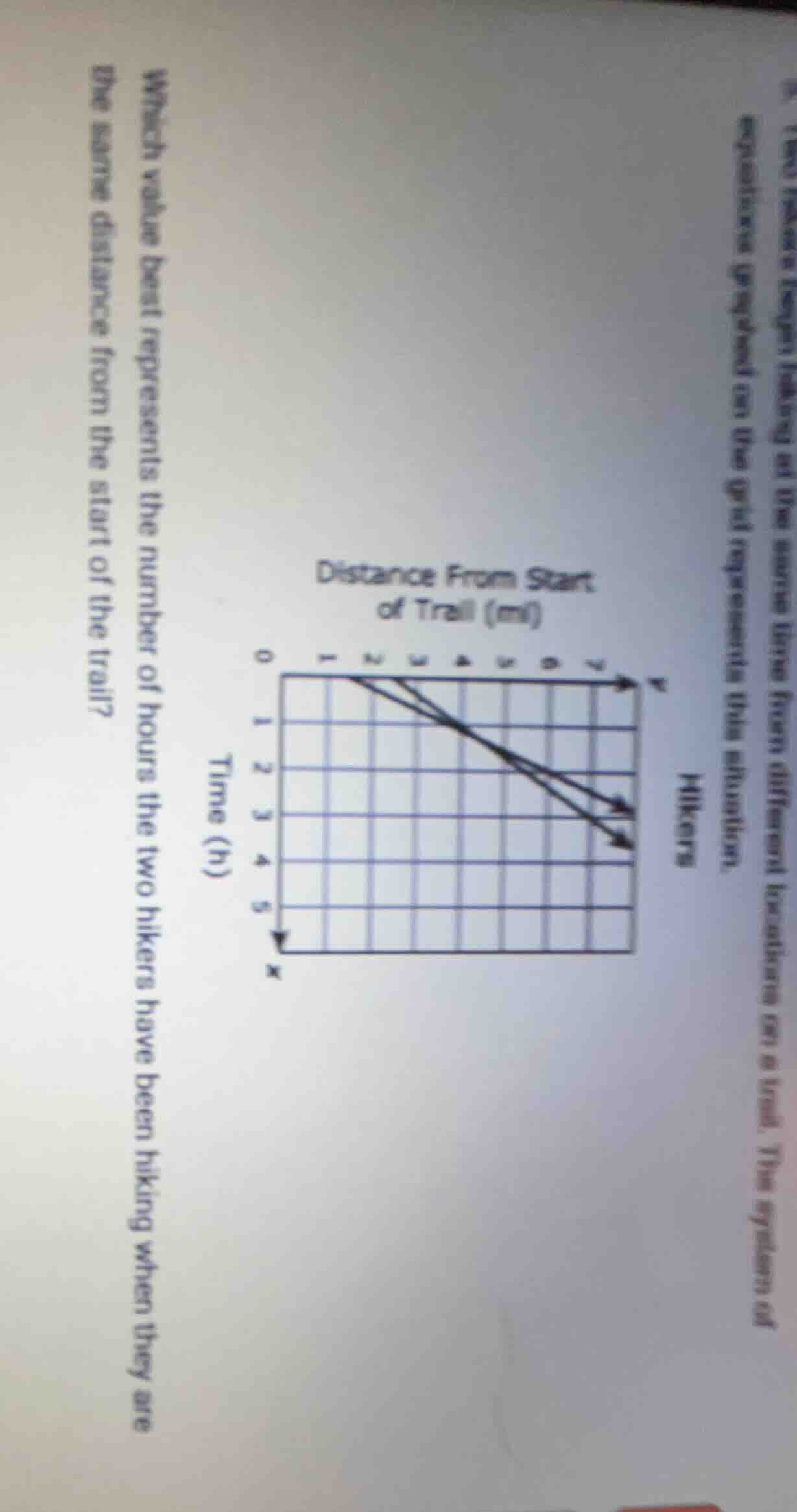 two hikers begin hiking at the same time from different locations on a …