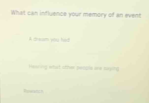 what can influence your memory of an event a dream you had hearing what…