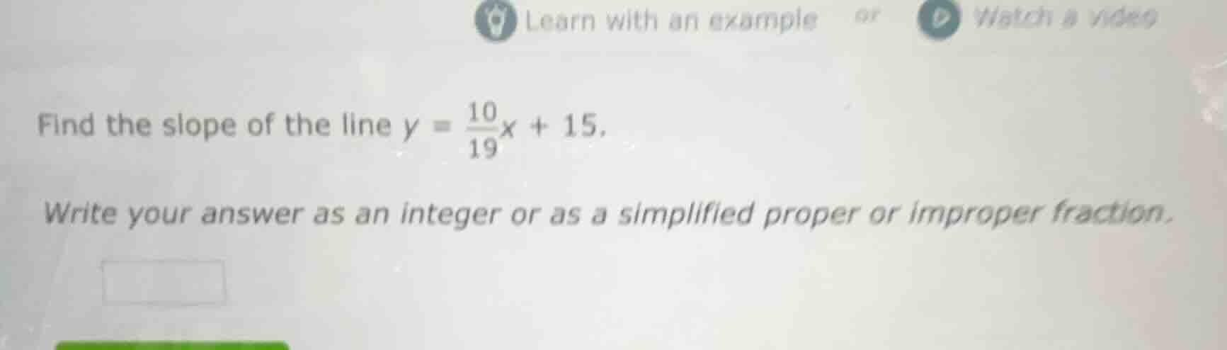 learn with an example or watch a video find the slope of the line $y = …